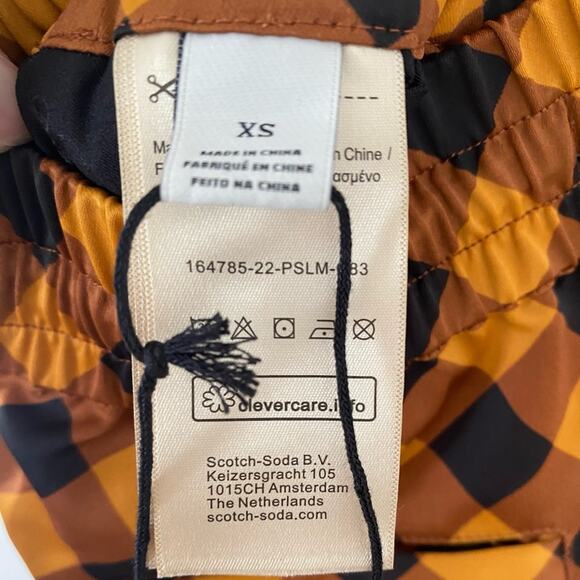 Scotch & Soda Mid Rise Plaid Satin Buffalo Plaid Trousers X-Small Fall Halloween - Picture 6 of 9